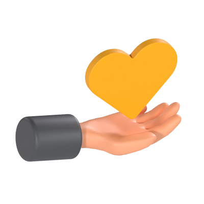 Give Love Hand Gesture 3D Graphic