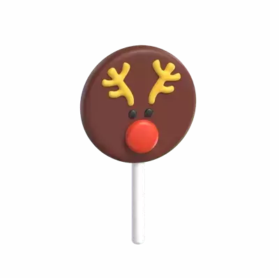 Reindeer lollipop 3D Graphic