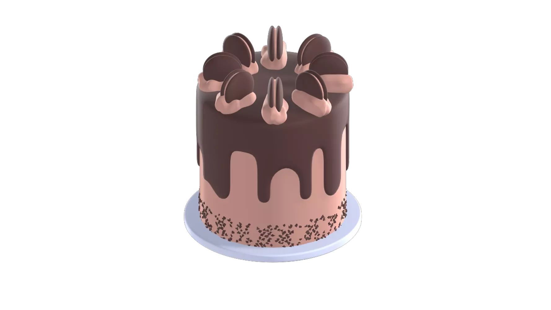 Cake With Cream Cookies 3D Graphic