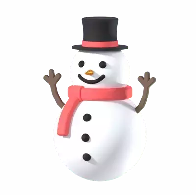 Christmas Snowman 3D Graphic