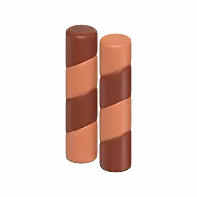 Chocolate Wafer Sticks 3D Model