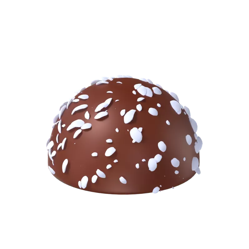 Modelo 3D de chocolate com crumble branco 3D Graphic