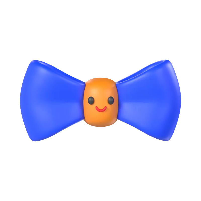 3D Bow Tie Model With Happy Face On Knot