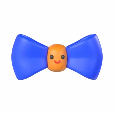 3D Bow Tie Model With Happy Face On Knot 3D Graphic