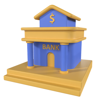 Bank 3D element for graphic design. Web editor software to create 3D ...