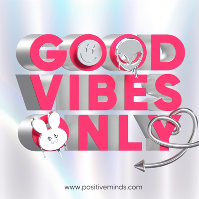Good Vibes Only 3d Text With Arrow Shapes 3D Template