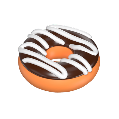 3D Chocolate Glaze Donut Model Sweet Temptation 3D Graphic