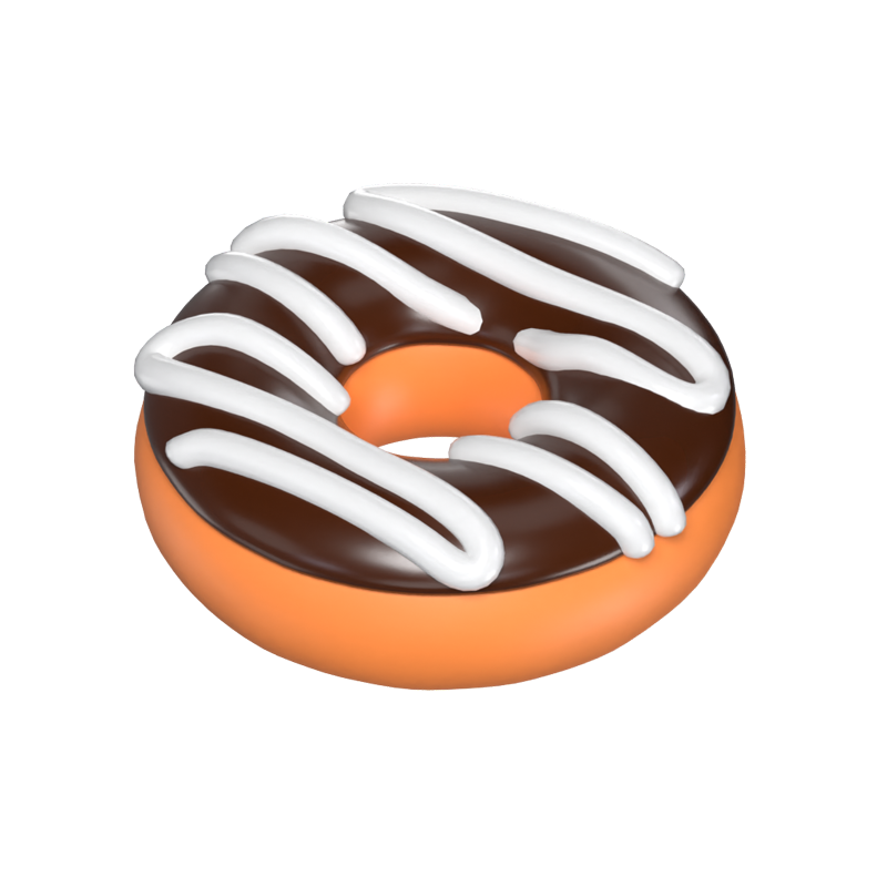 3D Chocolate Glaze Donut Model Sweet Temptation 3D Graphic