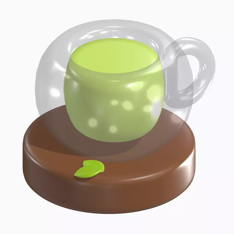 Chá verde 3D Graphic