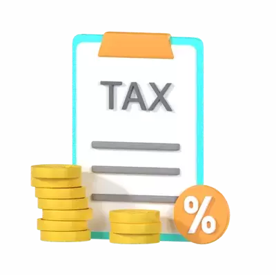 Tax Percentage 3D Graphic