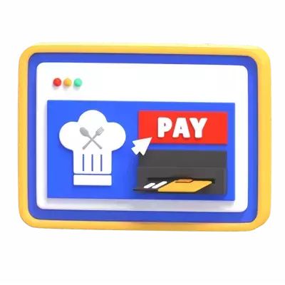 Online Food Payment 3D Graphic