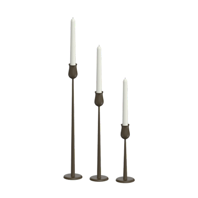 Three Long & Elegant Candle Holders In Different Sizes 3D Model 3D Graphic