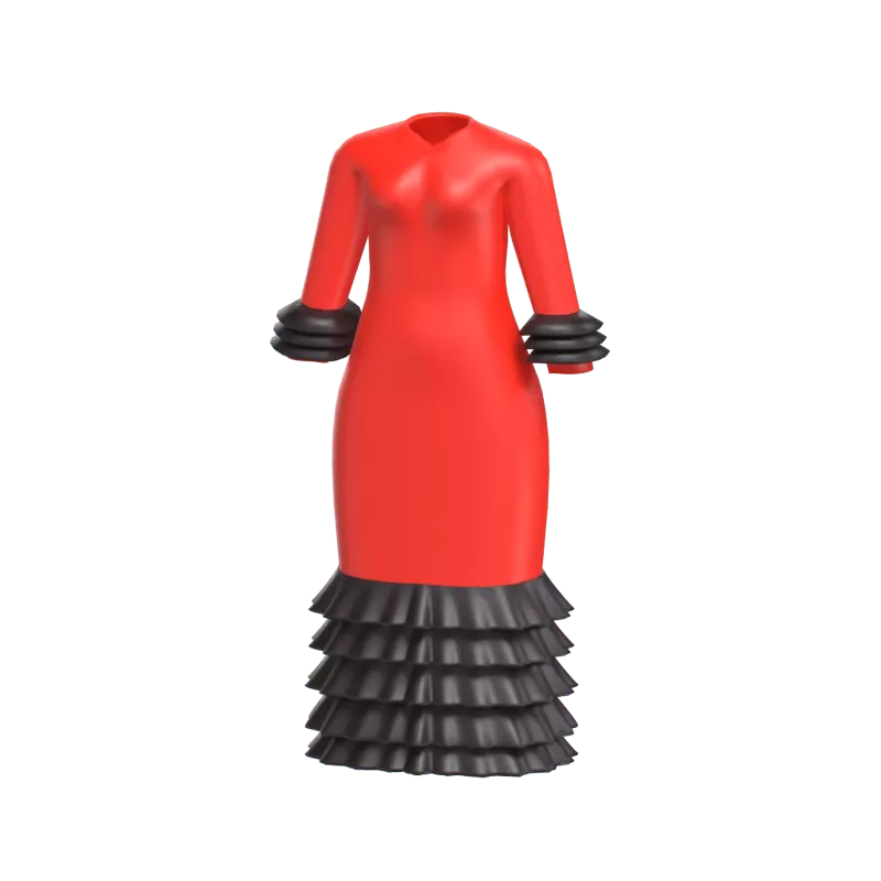 Traje de flamenco Modelo de roupa espanhola em 3D 3D Graphic