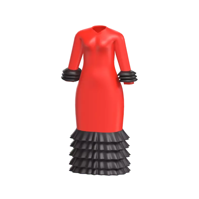 Flamenco Outfit 3D Spanish Clothing Model 3D Graphic