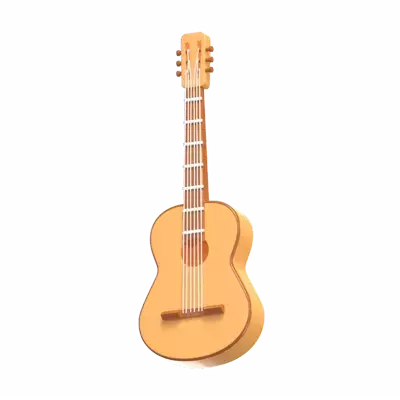 Gitarre Musikinstrument 3D Icon Modell