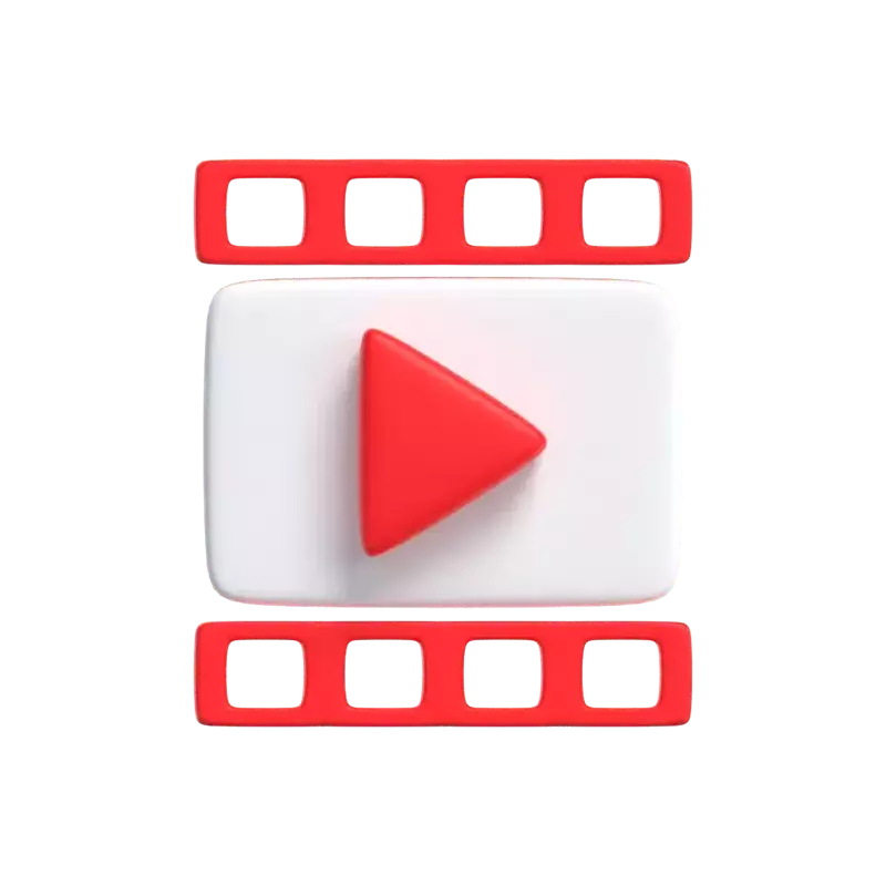 Video Player 3D Icon Model For UI 3D Graphic
