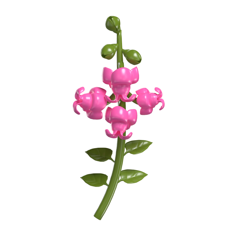 3D Snapdragon Cute With Three Buds 3D Graphic