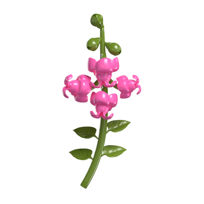 3D Snapdragon Cute With Three Buds 3D Graphic
