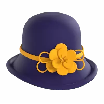 Cloche Hat 3D Graphic