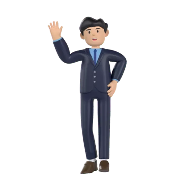 Business Man Hello 3D Graphic