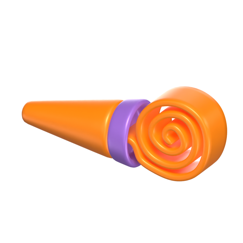 3D Karneval Party Horn Modell