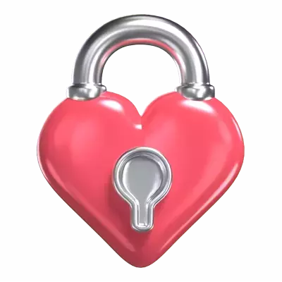 3d lock heart model gesicherte liebe 3D Graphic