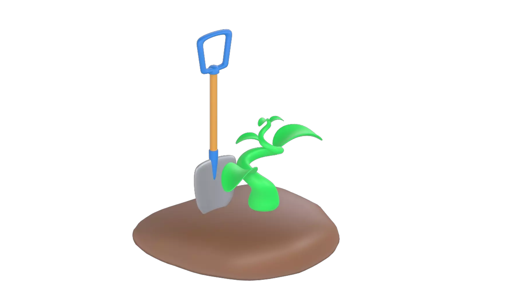 Digging Plant 3D Graphic