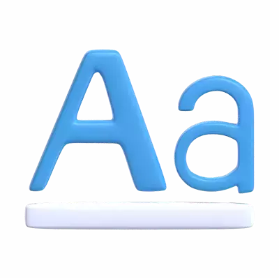 3D Typography Model Icon Of Capital And Non-Capital A 3D Graphic