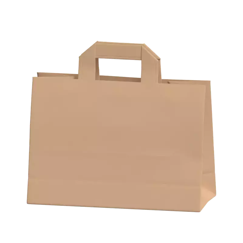 Big Craft Paper Bag With Handles 3D Model