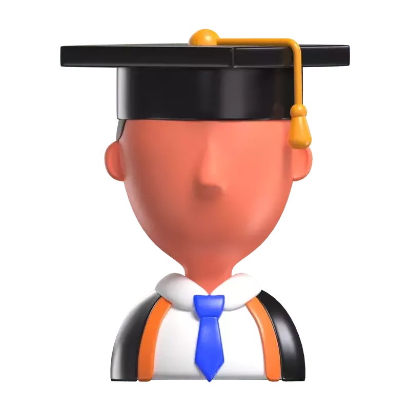 3D Male Graduated Student Model Achieving Academic Heights 3D Graphic