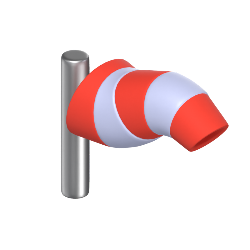 Windsock Golf 3D Icon Model With A Pole 3D Graphic