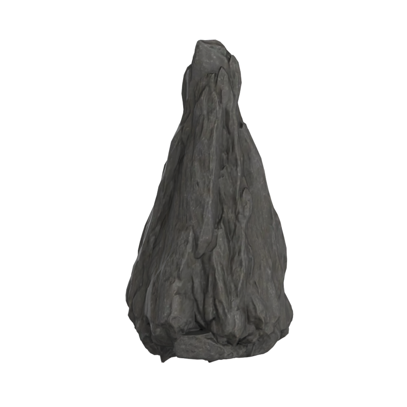 3D Long Conical Rock Model