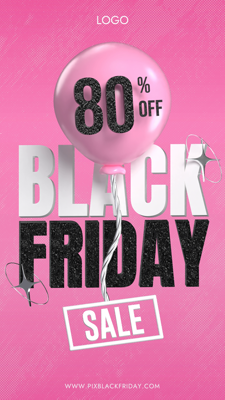 Black Friday Sale Black Pink Color 3D Text Typography 3D Template