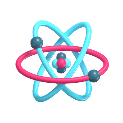 Atom 3D Icon Model For Science 3D Graphic
