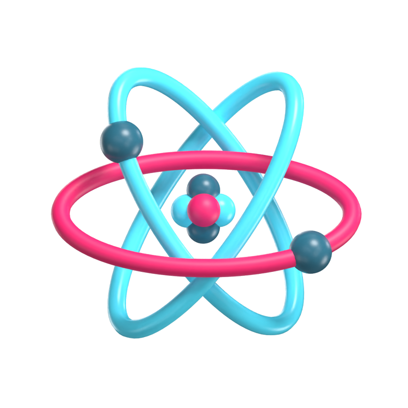 Atom 3D Icon Model For Science