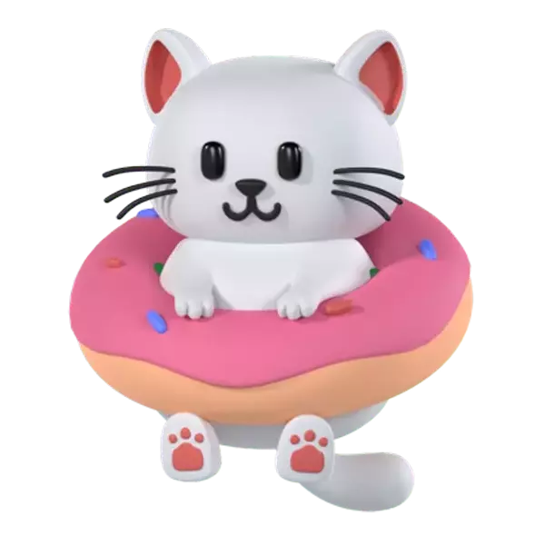 Cute Cat 3D Graphic