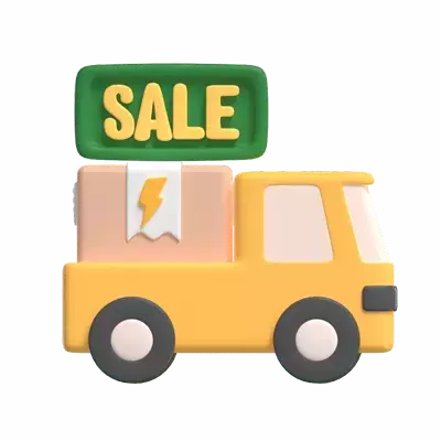 Sale Truck 3D Illustration