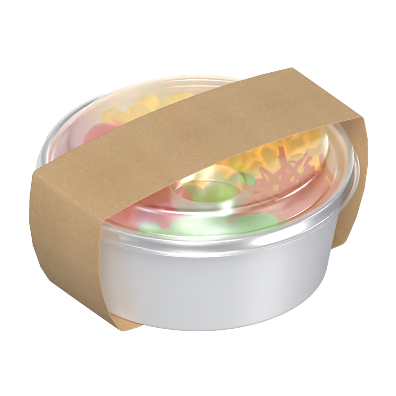 Vegetable 3D Food Container With Label 3D Graphic