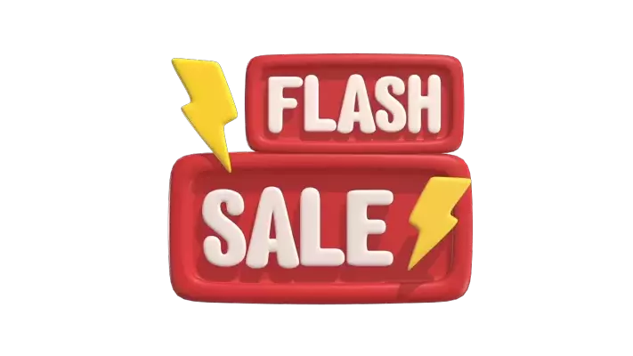 Flash Sale Button 3D Illustration