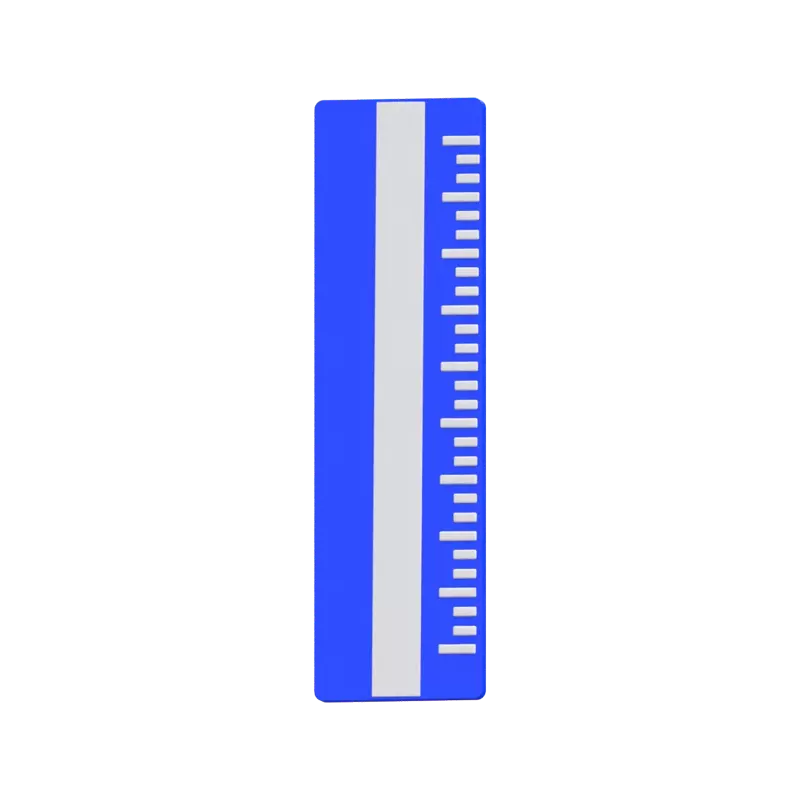 3D Inclined Ruler Model Measuring With Precision 3D Graphic