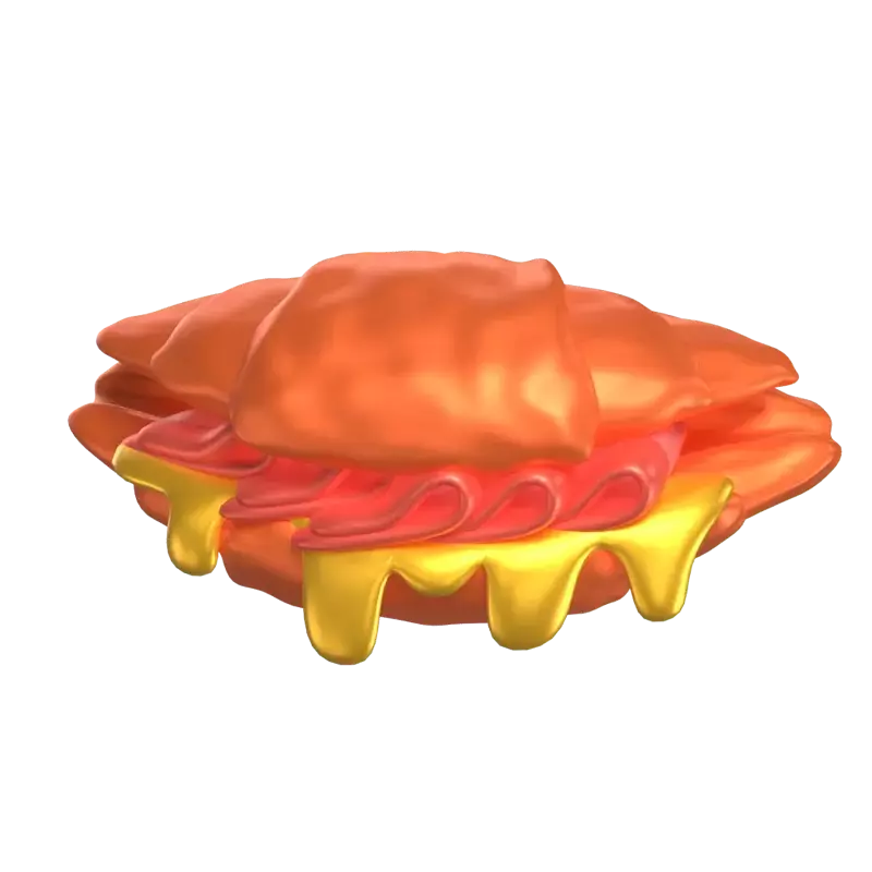 3D-Schinken-Käse-Croissants zum Dahinschmelzen 3D Graphic