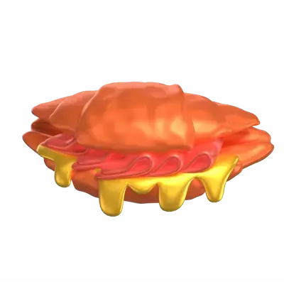 3D Ham And Cheese Croissants That Melt Out 3D Graphic