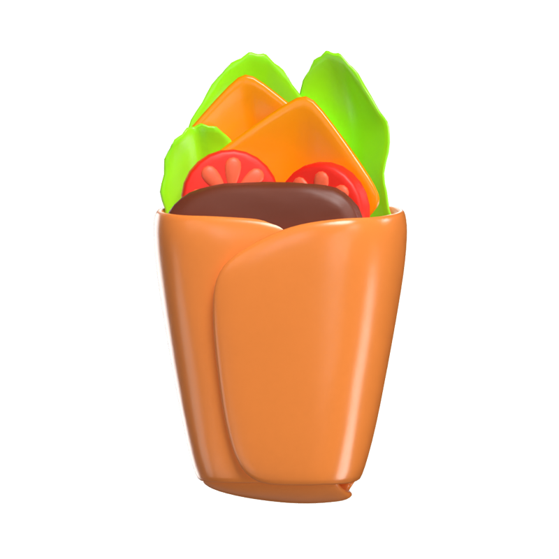 3D Burrito Mexican Flavor Explosion 3D Graphic