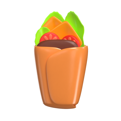 3D Burrito Mexican Flavor Explosion 3D Graphic