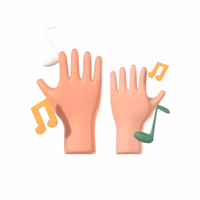 Hands Up 3D Graphic