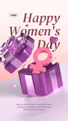 Instagram Story for Women's Day Celebration 3D Template 3D Template