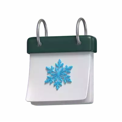 Winter Calendar With A Snowflake On It 3D Model 3D Graphic