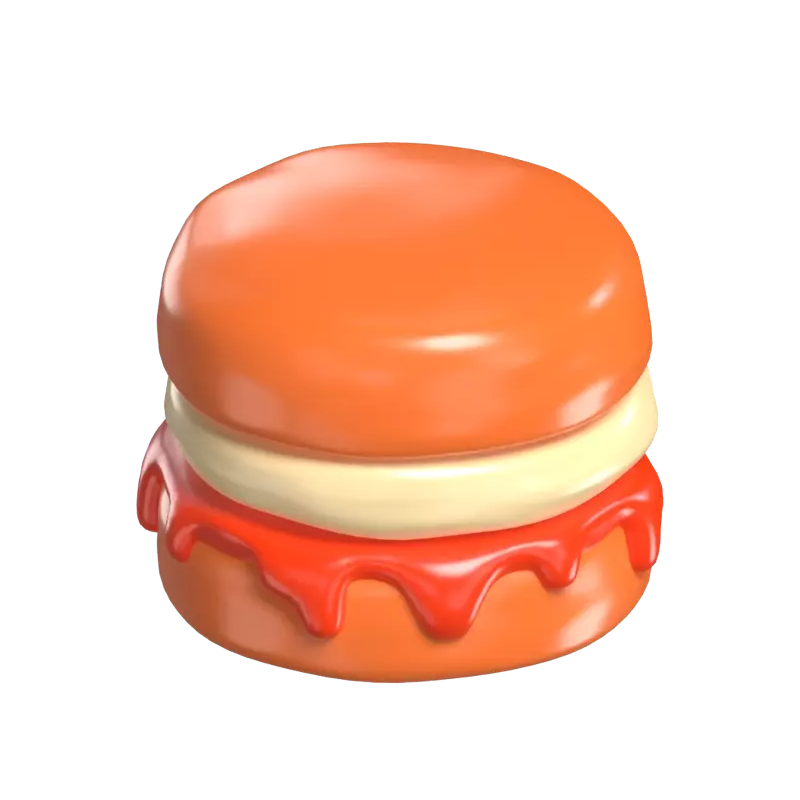 Scone Sensation A 3D  At Baked Delight With Pouring Sauce 3D Graphic