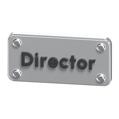 3D Director Sign On A Plate 3D Graphic