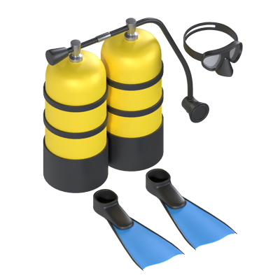 Scuba Diving Equipment 3D Graphic